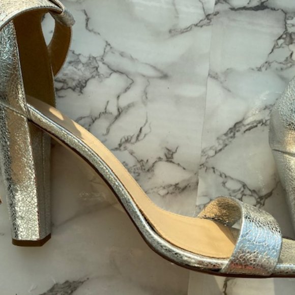 J CREW Silver Heel Sandals Size Size 8 - Picture 1 of 7